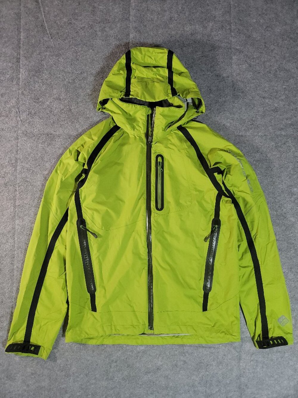 Vintage Salomon ClimaPro Technical Shell Jacket Lime Green Black Small Raincoat